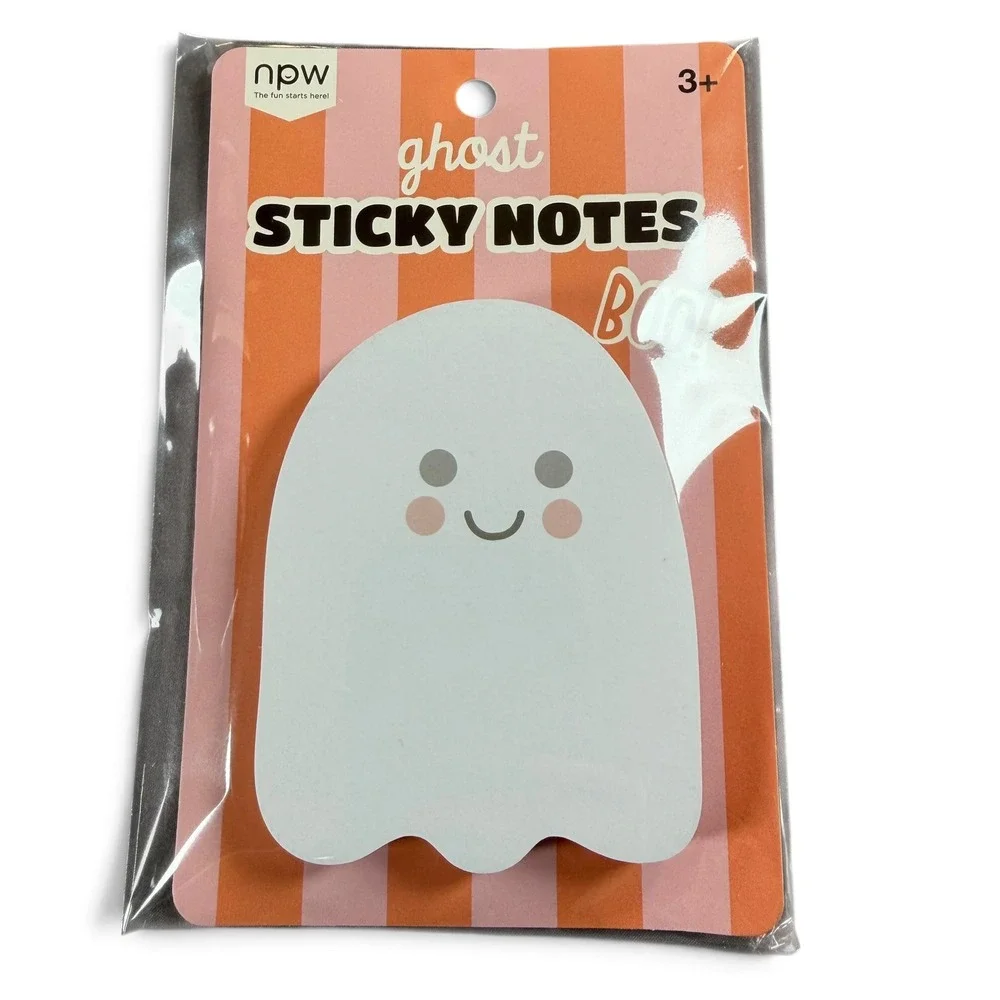 NPW Ghost Sticky Notes Set of 2 Halloween Spooky Stationery White NPW04887